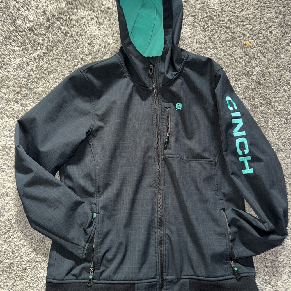 Cinch Black Jacket with Teal Highlights